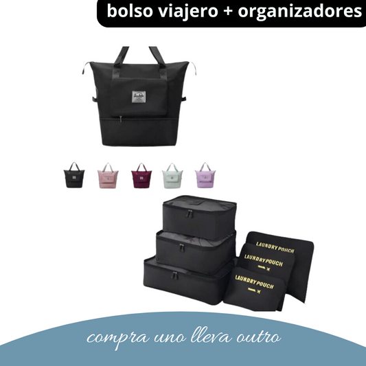 Bolso Deportivo Viajero + Bolsas 6 piezas