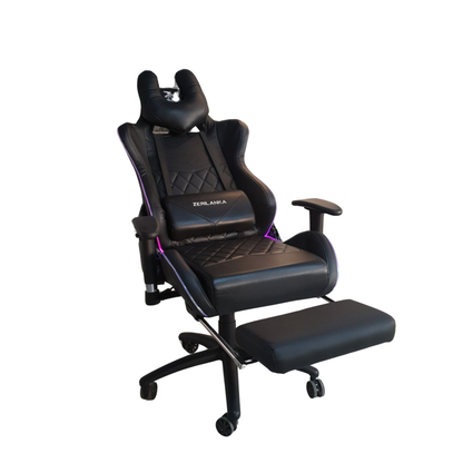 SILLA GAMER NEGRA RGB ERGONOMICA PREMIUM